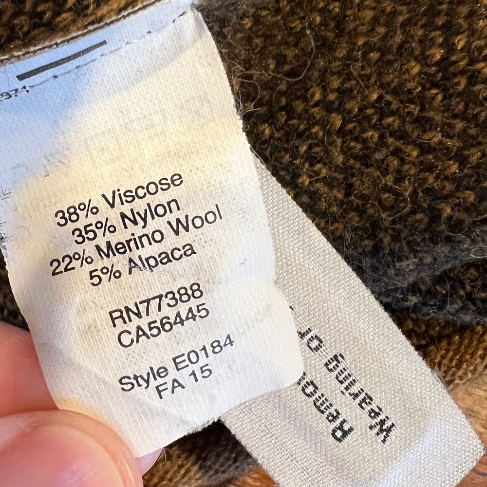 Madewell Black Golden Brown Buffalo-Style Inkcheck Plaid Sweater XS - Picture 4 of 8